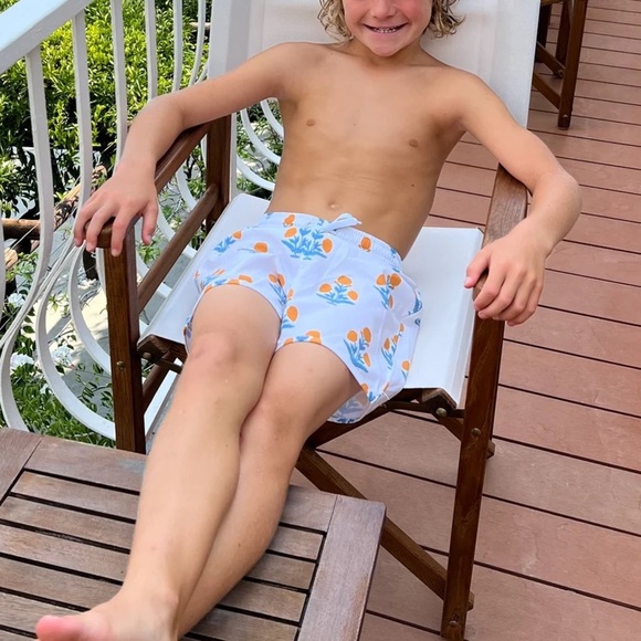 Petit Peony swimming trunks shorts block print toddler boys papavero surf - Picture 5 of 8